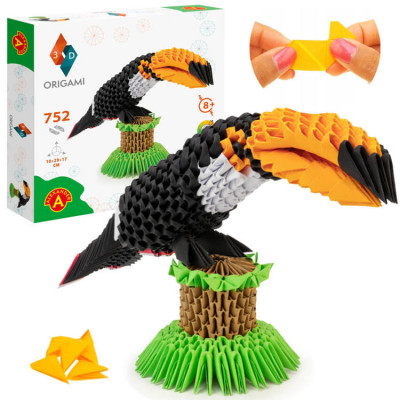3D Origami – zvieratko Tukan